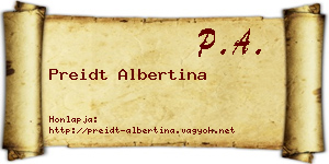 Preidt Albertina névjegykártya